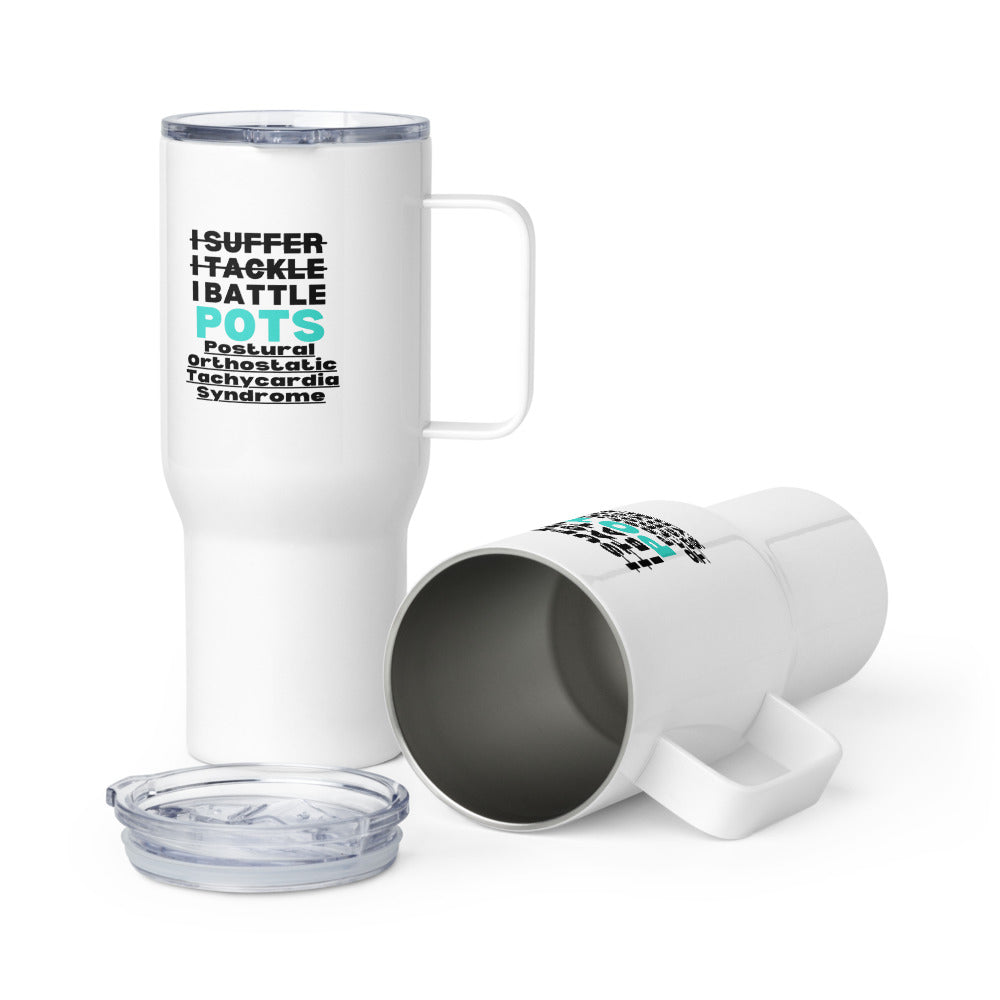 ILLLTOCHILL Postural orthostatic tachycardia syndrome warrior gift POTS awareness gift Travel mug with a handle.