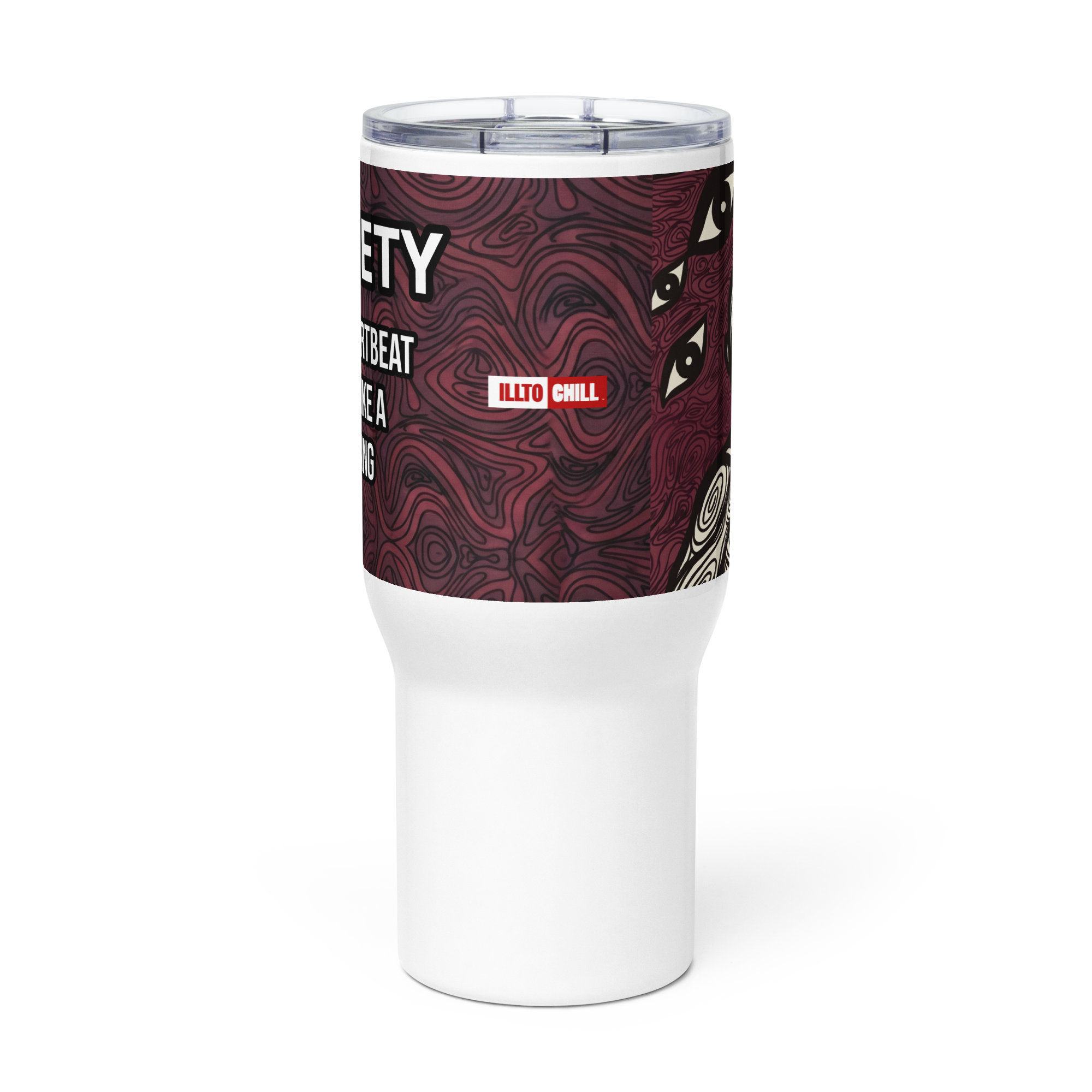 Anxiety Awareness Travel Mug With Handle Mental Health Coffee Anxiety Commute Style by ILLTOCHILL