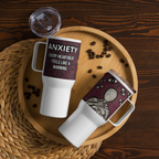 Anxiety Awareness Travel Mug With Handle Mental Health Coffee Anxiety Commute Style by ILLTOCHILL