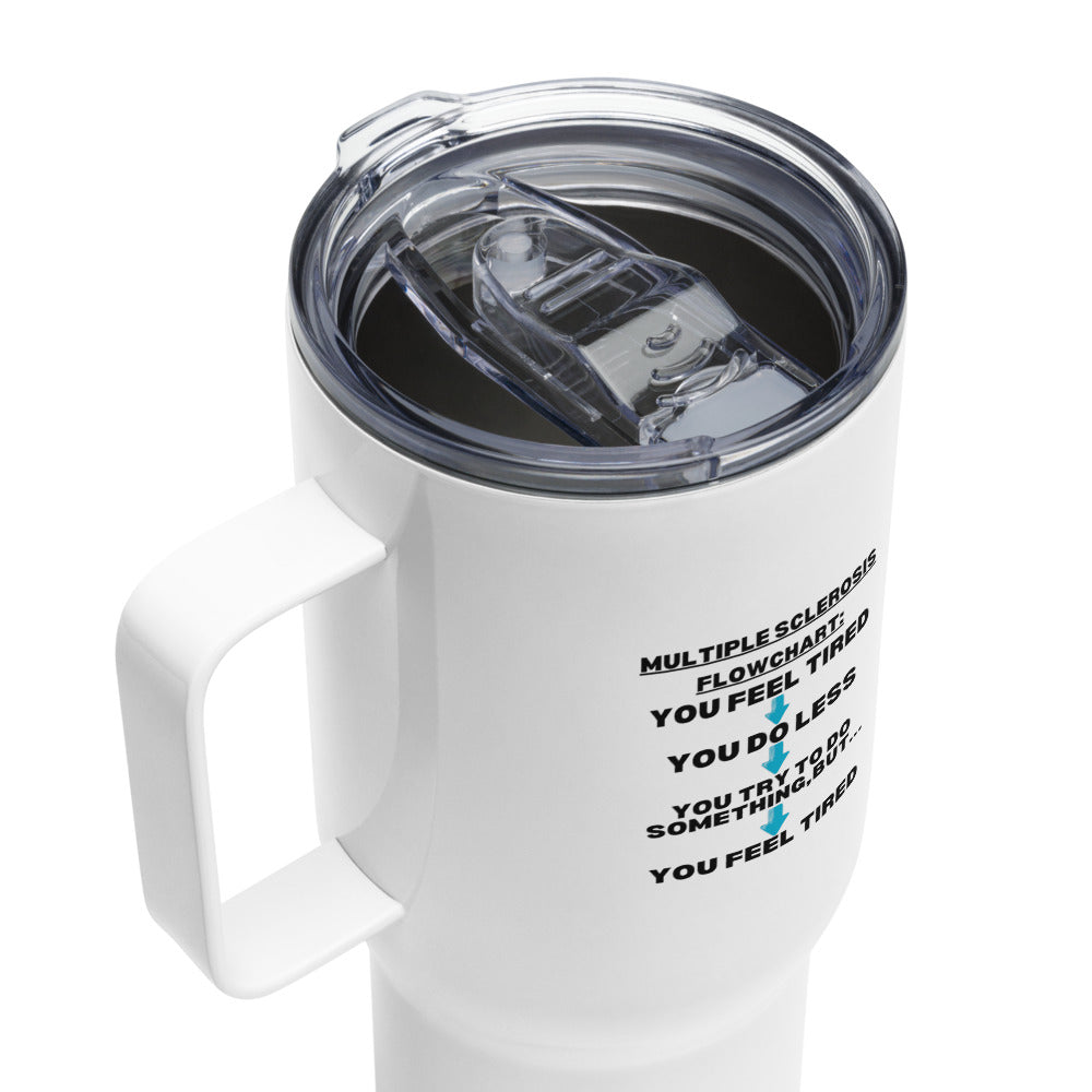 ILLTOCHILL Multiple sclerosis awareness MS Flow Chart gift Travel mug with a handle.
