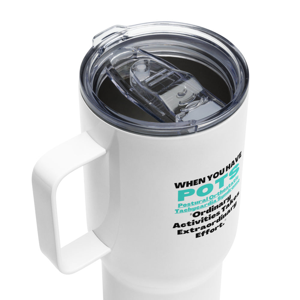 ILLTOCHILL Postural orthostatic tachycardia syndrome awareness POTS support gift Travel mug with a handle.
