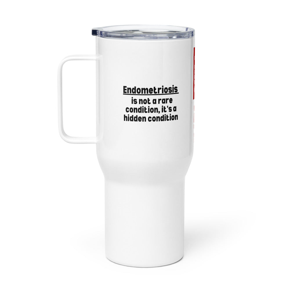 ILLTOCHILL Endometriosis awareness educational quote endo gift Travel mug with a handle.