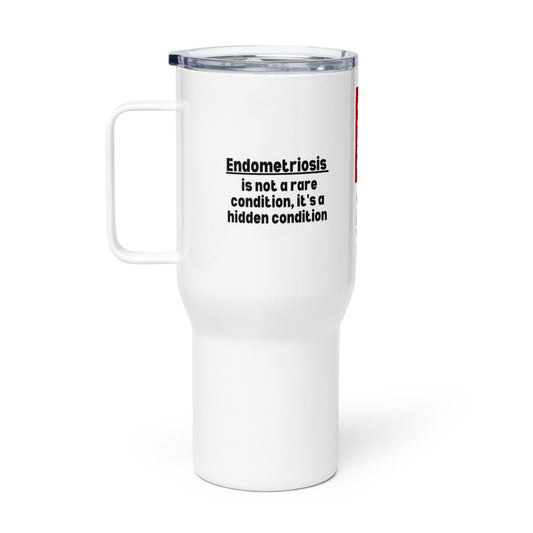 ILLTOCHILL Endometriosis awareness educational quote endo gift Travel mug with a handle.