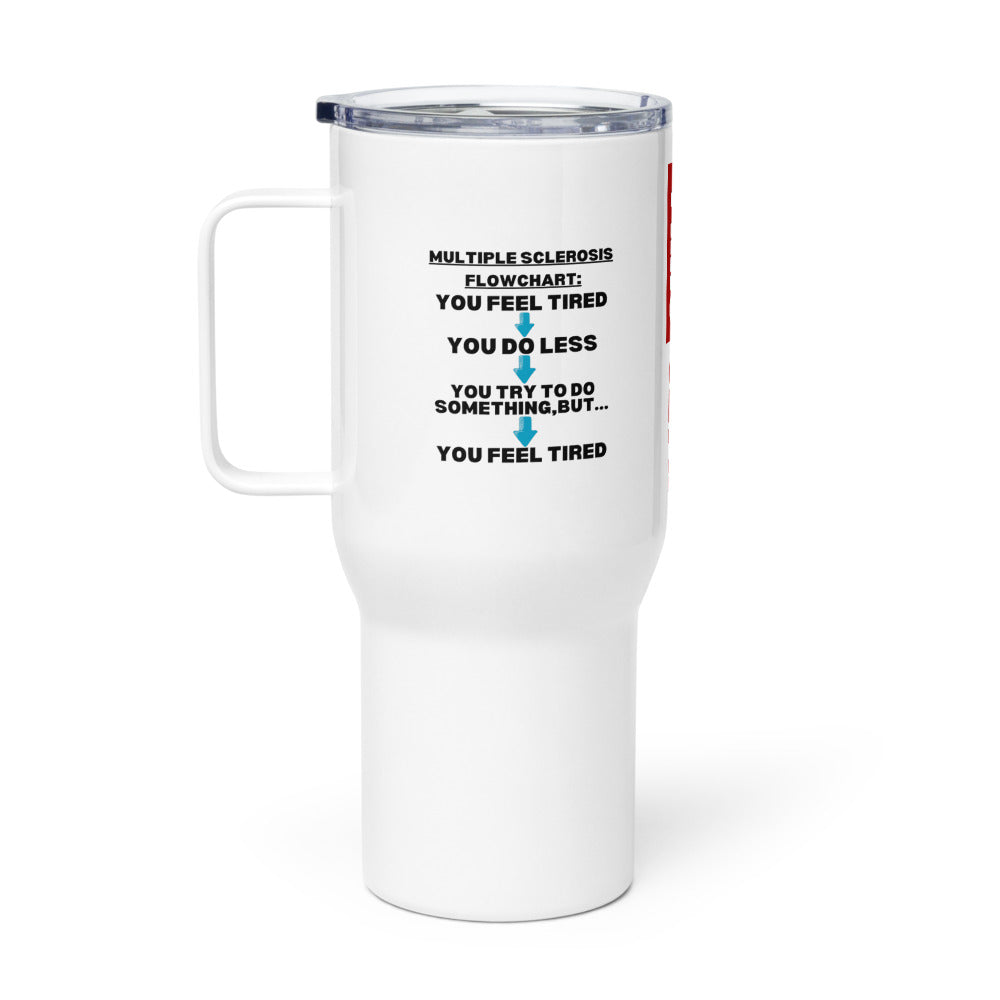 ILLTOCHILL Multiple sclerosis awareness MS Flow Chart gift Travel mug with a handle.