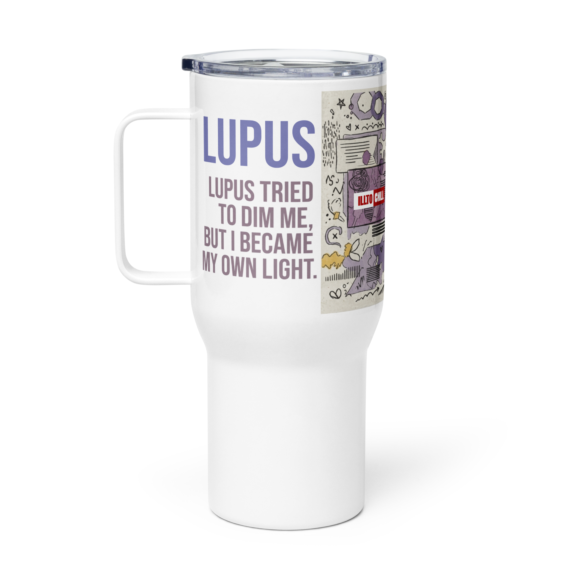 Fuel Your Fight Lupus Travel Mug – ILLTOCHILL Energy