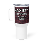 Anxiety Awareness Travel Mug With Handle Mental Health Coffee Anxiety Commute Style by ILLTOCHILL
