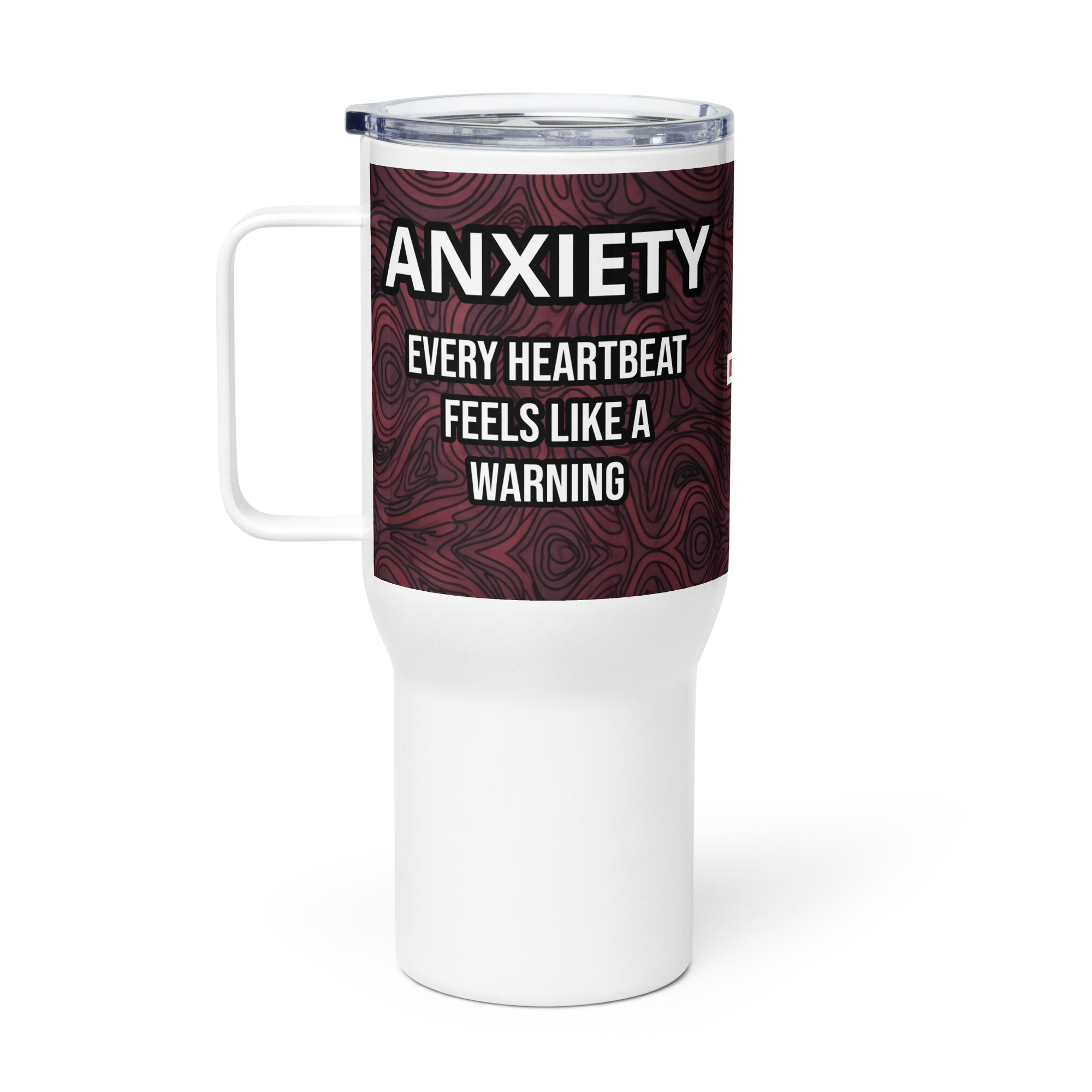 Anxiety Awareness Travel Mug With Handle Mental Health Coffee Anxiety Commute Style by ILLTOCHILL