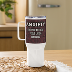 Anxiety Awareness Travel Mug With Handle Mental Health Coffee Anxiety Commute Style by ILLTOCHILL