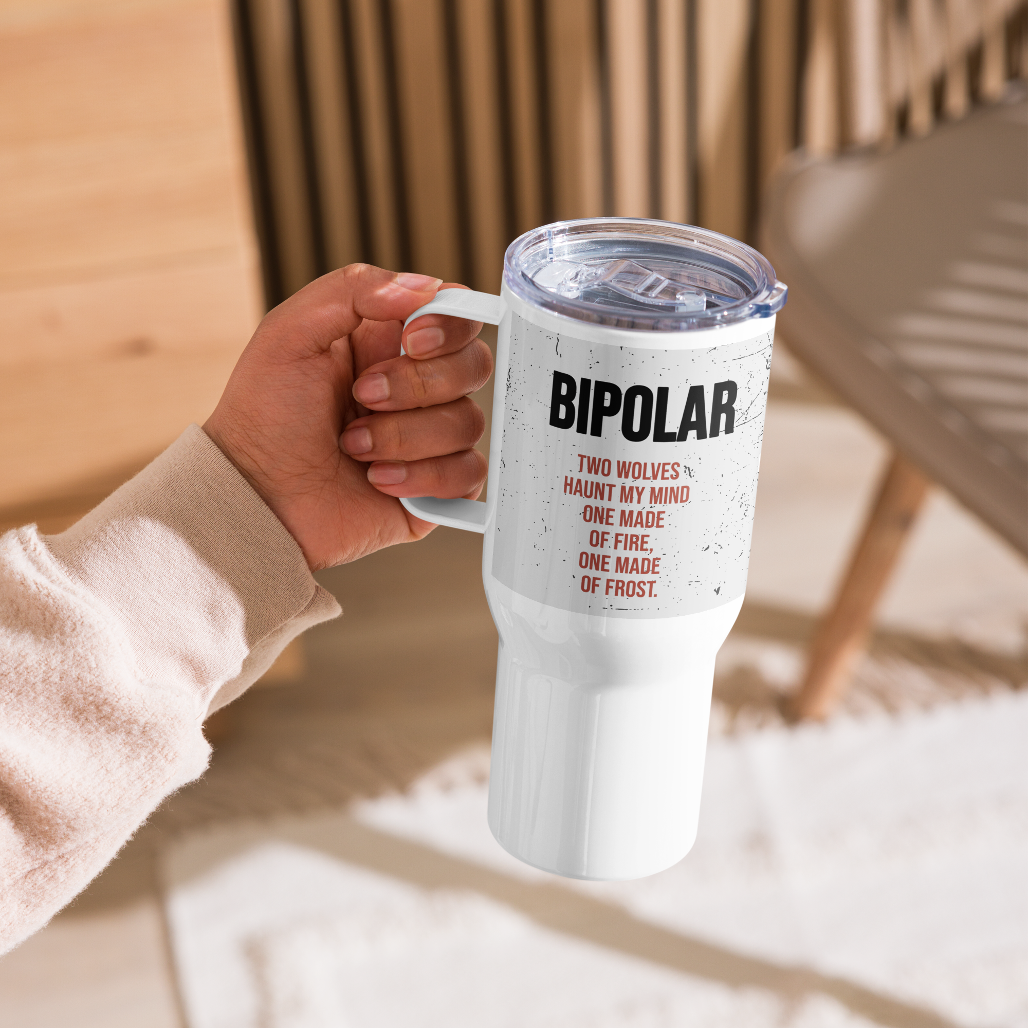 Bipolar Travel Mug With Handle – Awareness Coffee Companion for Daily Resilience by ILLTOCHILL