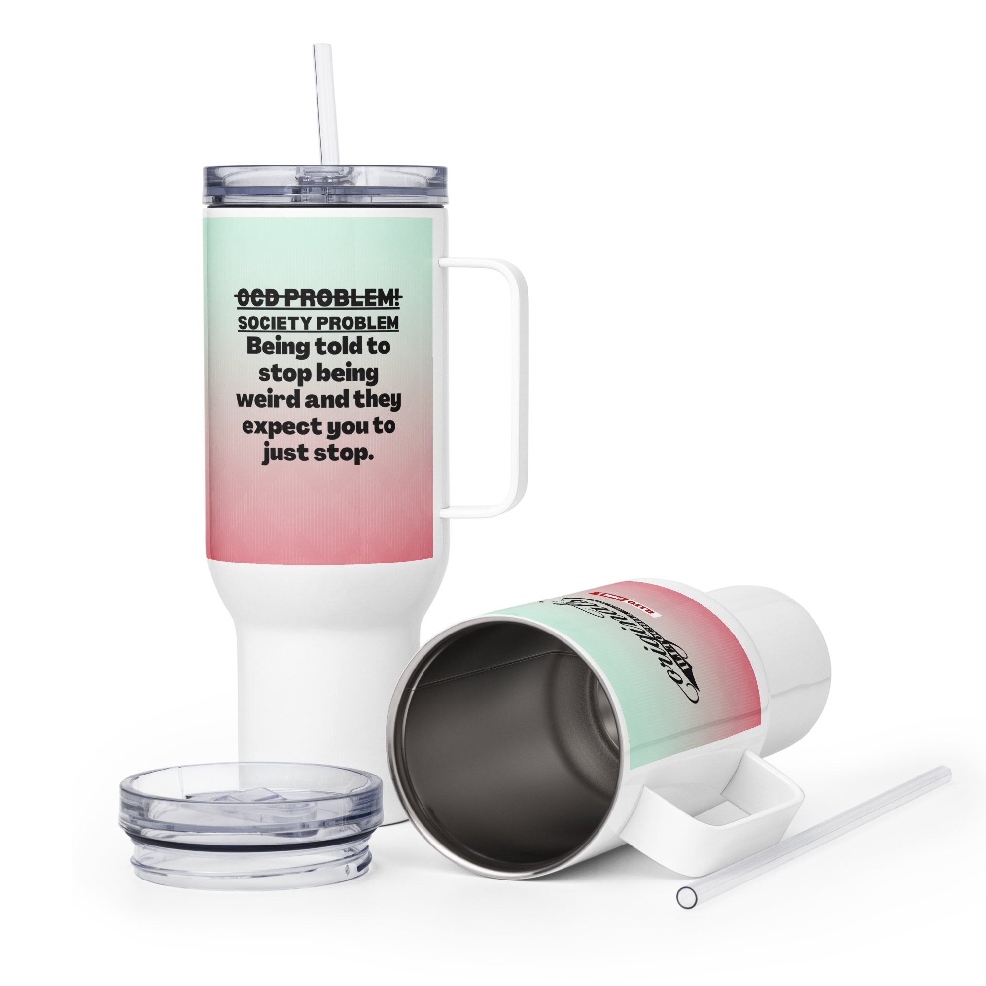 OCD Fueled and Unapologetic: Travel Mug With A Handle for the OCD Community That Keeps Going | ILLTOCHILL