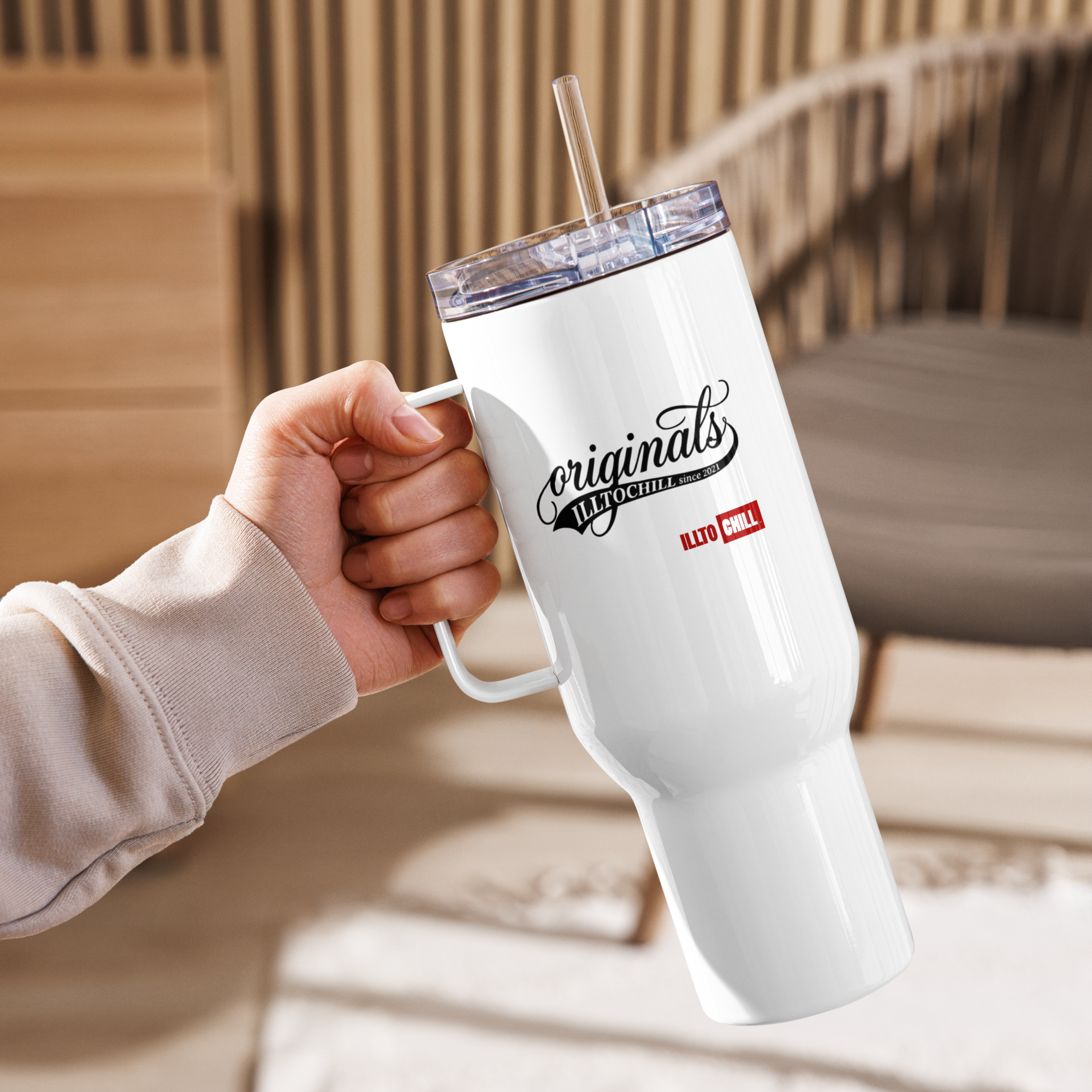OCD Sip Loud: Travel Mug With A Handle for the OCD Community That Owns Every Morning | ILLTOCHILL
