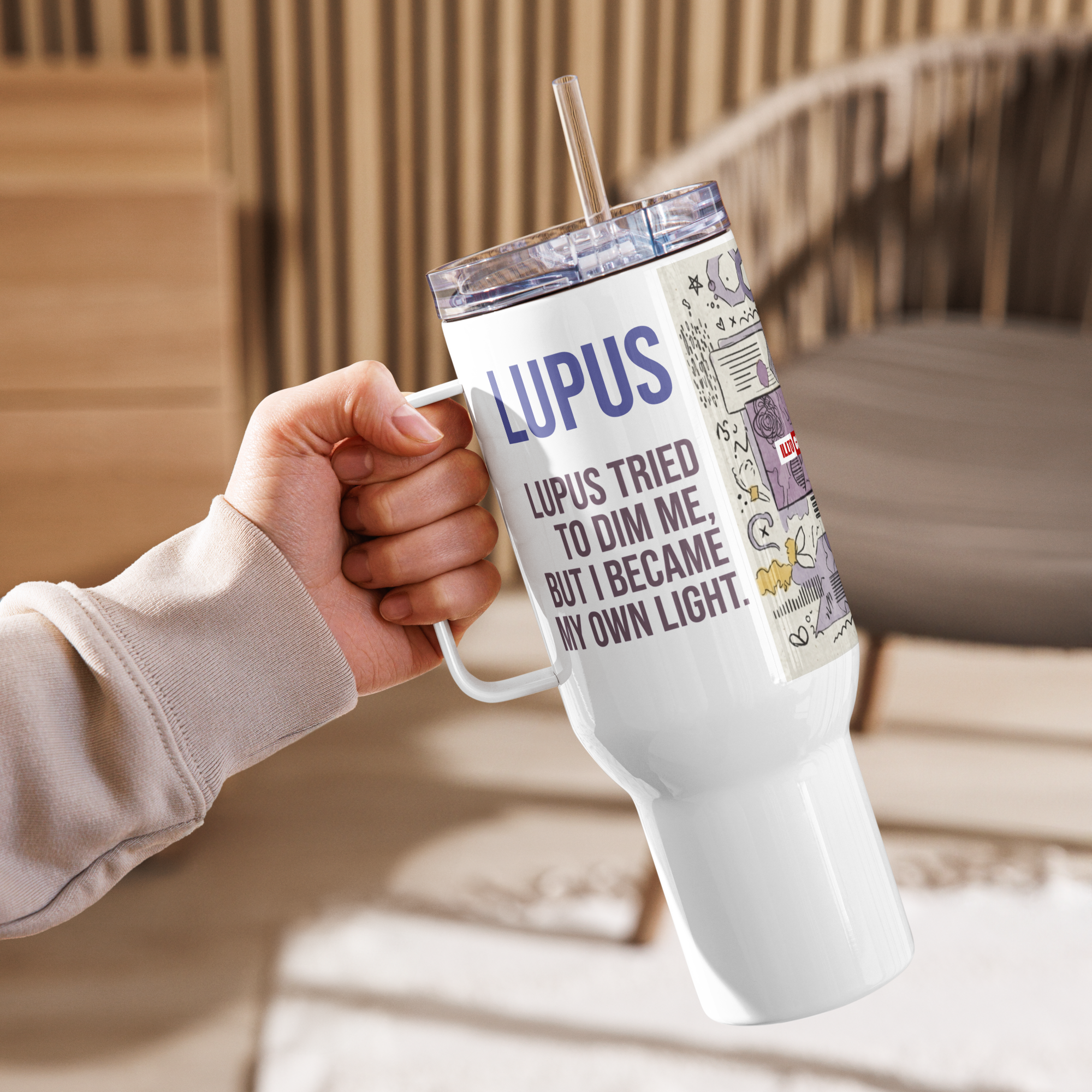 Fuel Your Fight Lupus Travel Mug – ILLTOCHILL Energy
