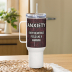 Anxiety Awareness Travel Mug With Handle Mental Health Coffee Anxiety Commute Style by ILLTOCHILL