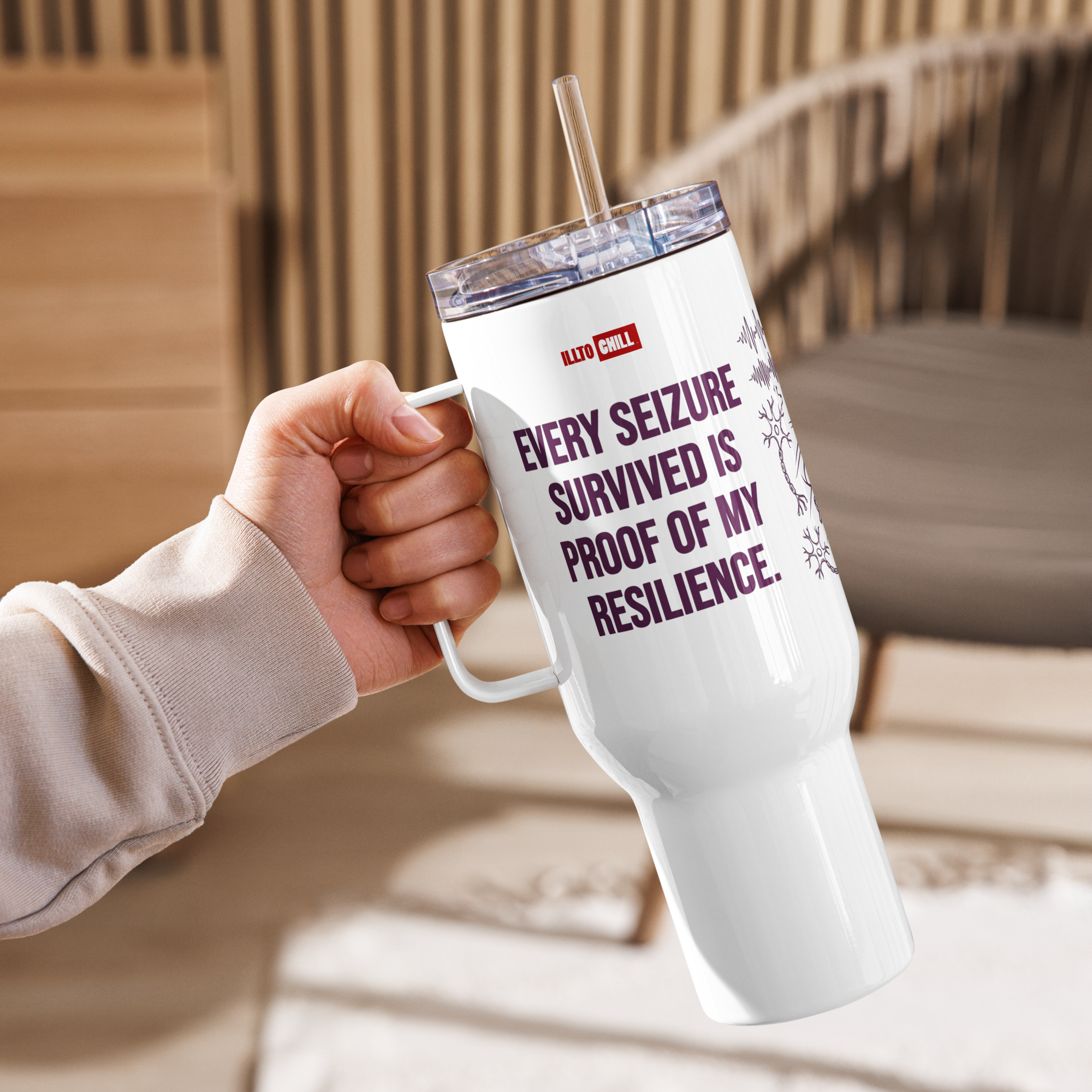 Seizure Strong Epilepsy Travel Mug – by ILLTOCHILL Daily Use