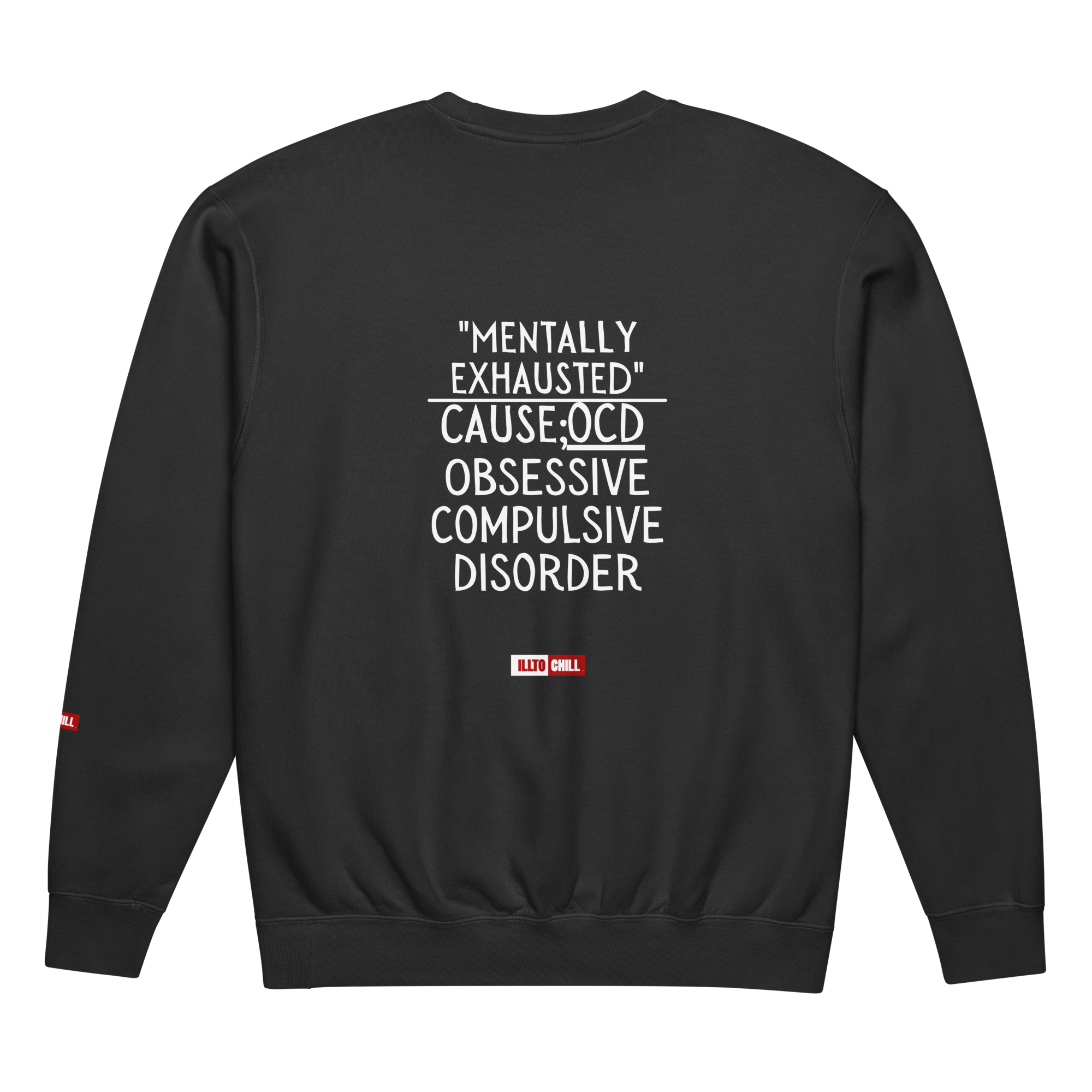 OCD Not Broken: Unisex Garment Dyed Fleece Crewneck Sweatshirt for Every Intrusive Thinker | ILLTOCHILL