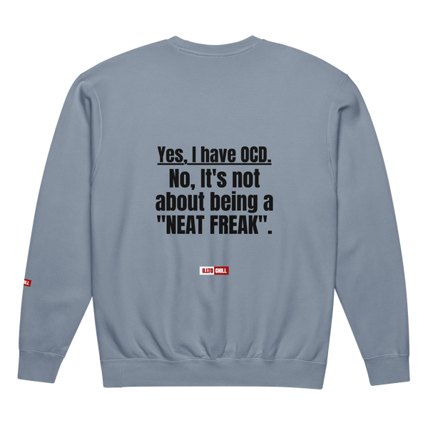 OCD Unisex garment-dyed fleece crewneck sweatshirt