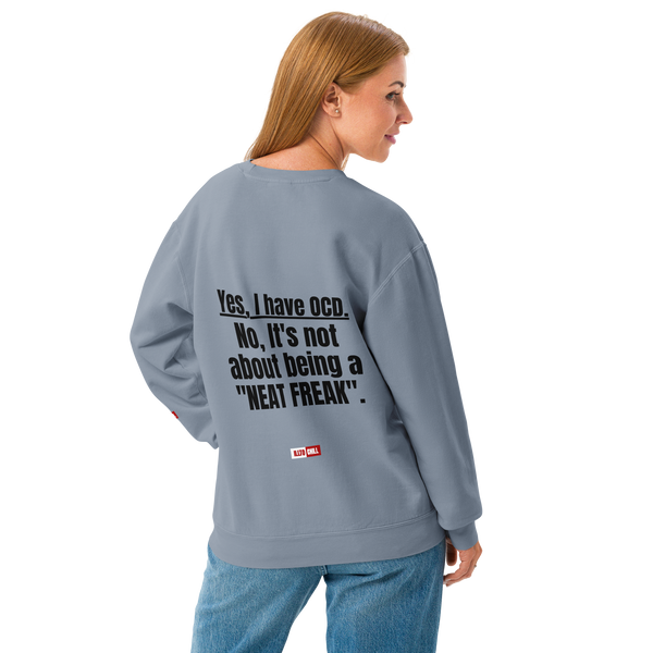 OCD Unisex garment-dyed fleece crewneck sweatshirt
