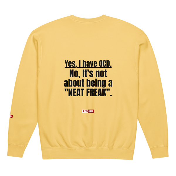 OCD Unisex garment-dyed fleece crewneck sweatshirt