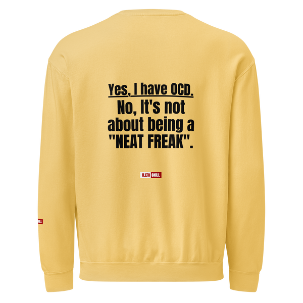 OCD Unisex garment-dyed fleece crewneck sweatshirt