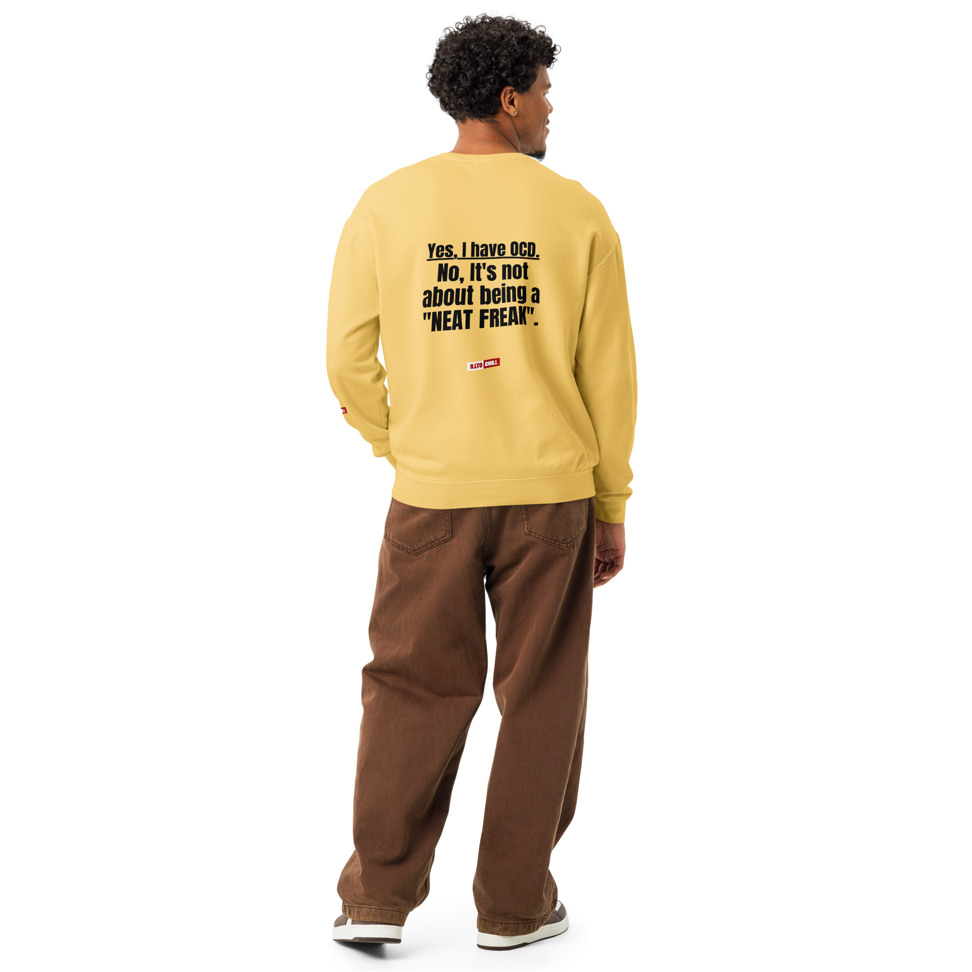 OCD Layered and Unashamed: Unisex Garment Dyed Fleece Crewneck Sweatshirt for the OCD Community | ILLTOCHILL