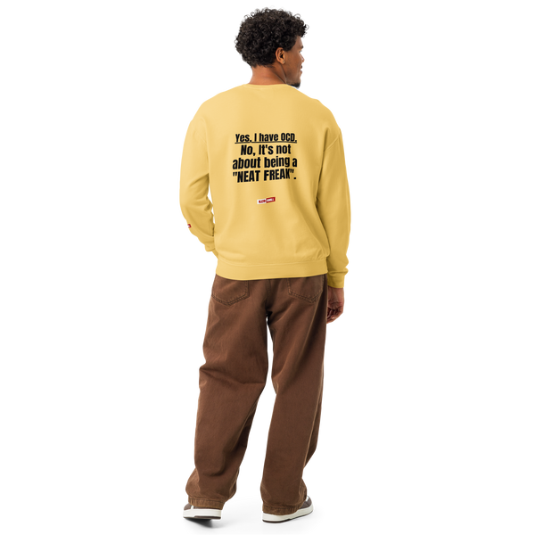 OCD Unisex garment-dyed fleece crewneck sweatshirt