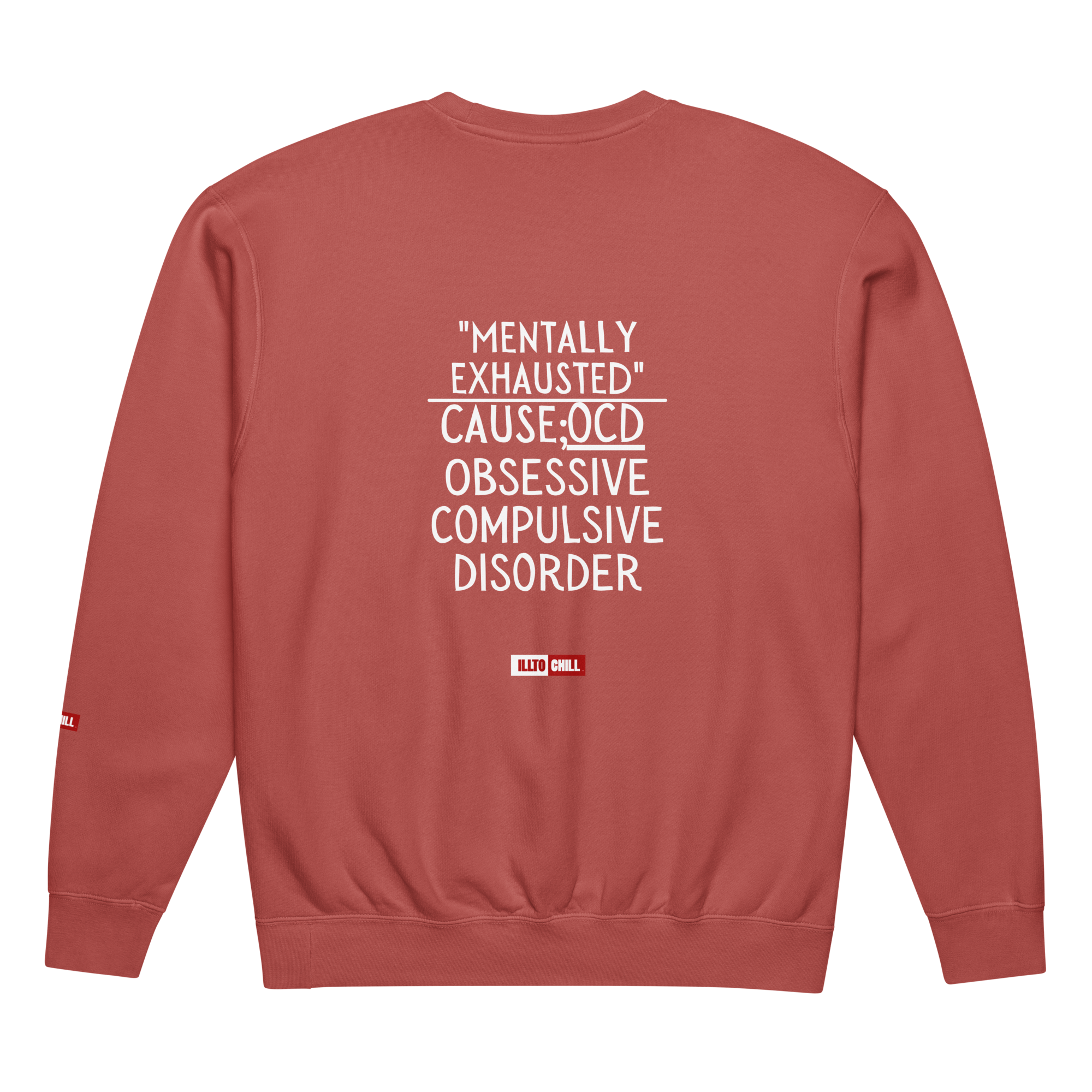 OCD Not Broken: Unisex Garment Dyed Fleece Crewneck Sweatshirt for Every Intrusive Thinker | ILLTOCHILL