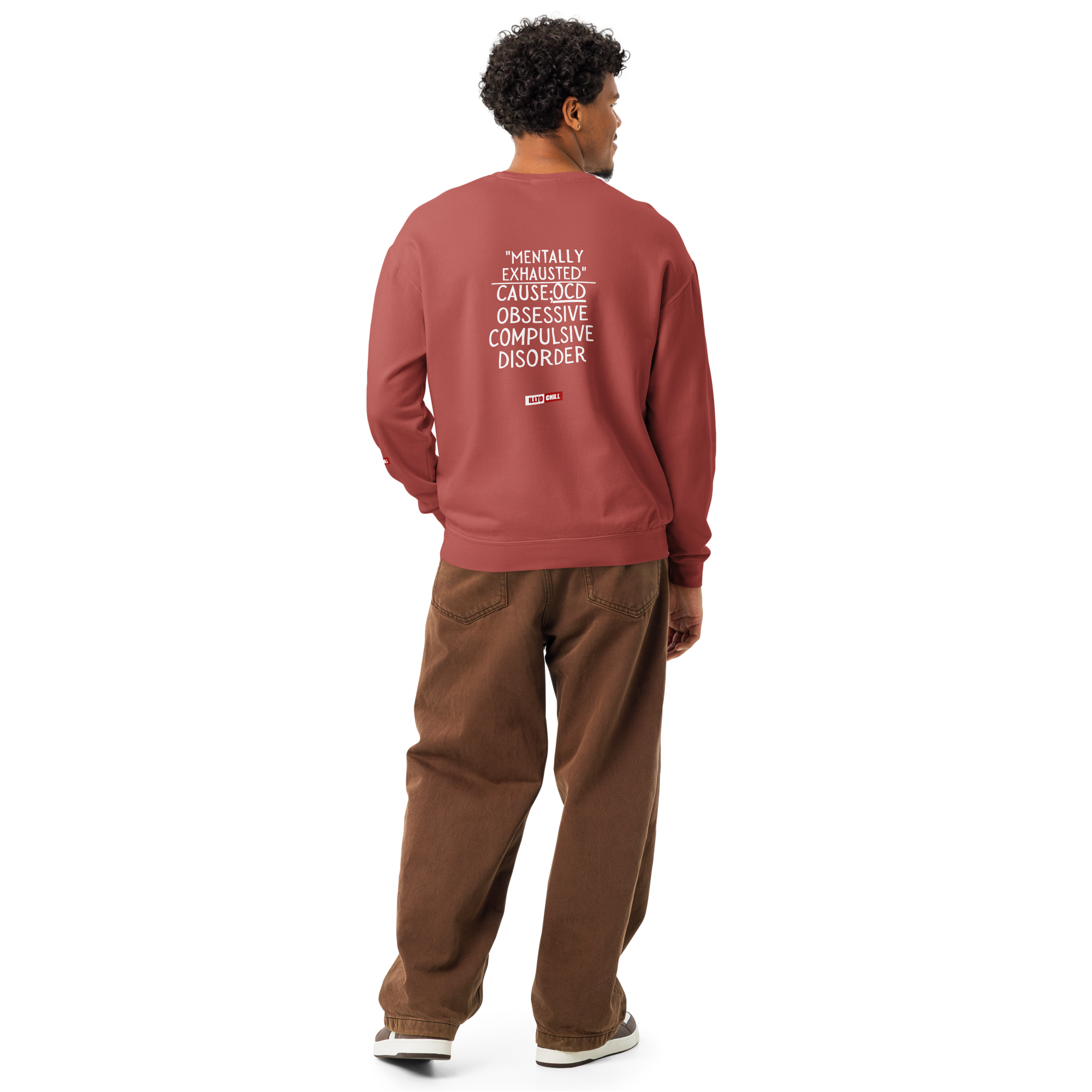 OCD Not Broken: Unisex Garment Dyed Fleece Crewneck Sweatshirt for Every Intrusive Thinker | ILLTOCHILL