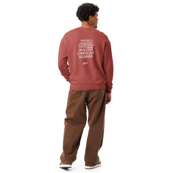 OCD Unisex garment-dyed fleece crewneck sweatshirt
