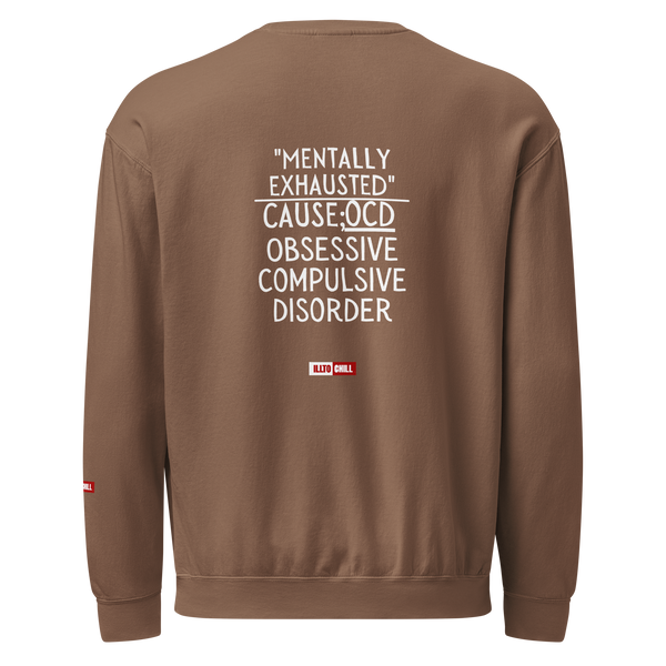 OCD Unisex garment-dyed fleece crewneck sweatshirt