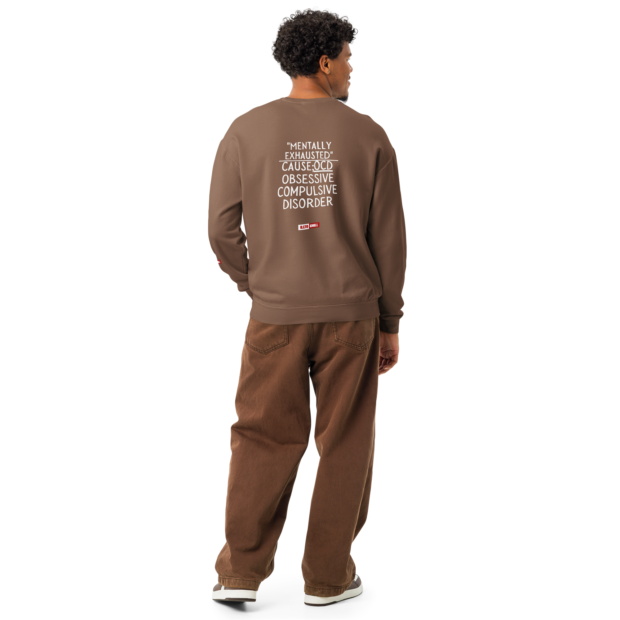 OCD Not Broken: Unisex Garment Dyed Fleece Crewneck Sweatshirt for Every Intrusive Thinker | ILLTOCHILL