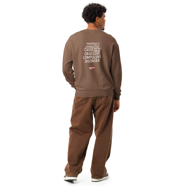 OCD Unisex garment-dyed fleece crewneck sweatshirt