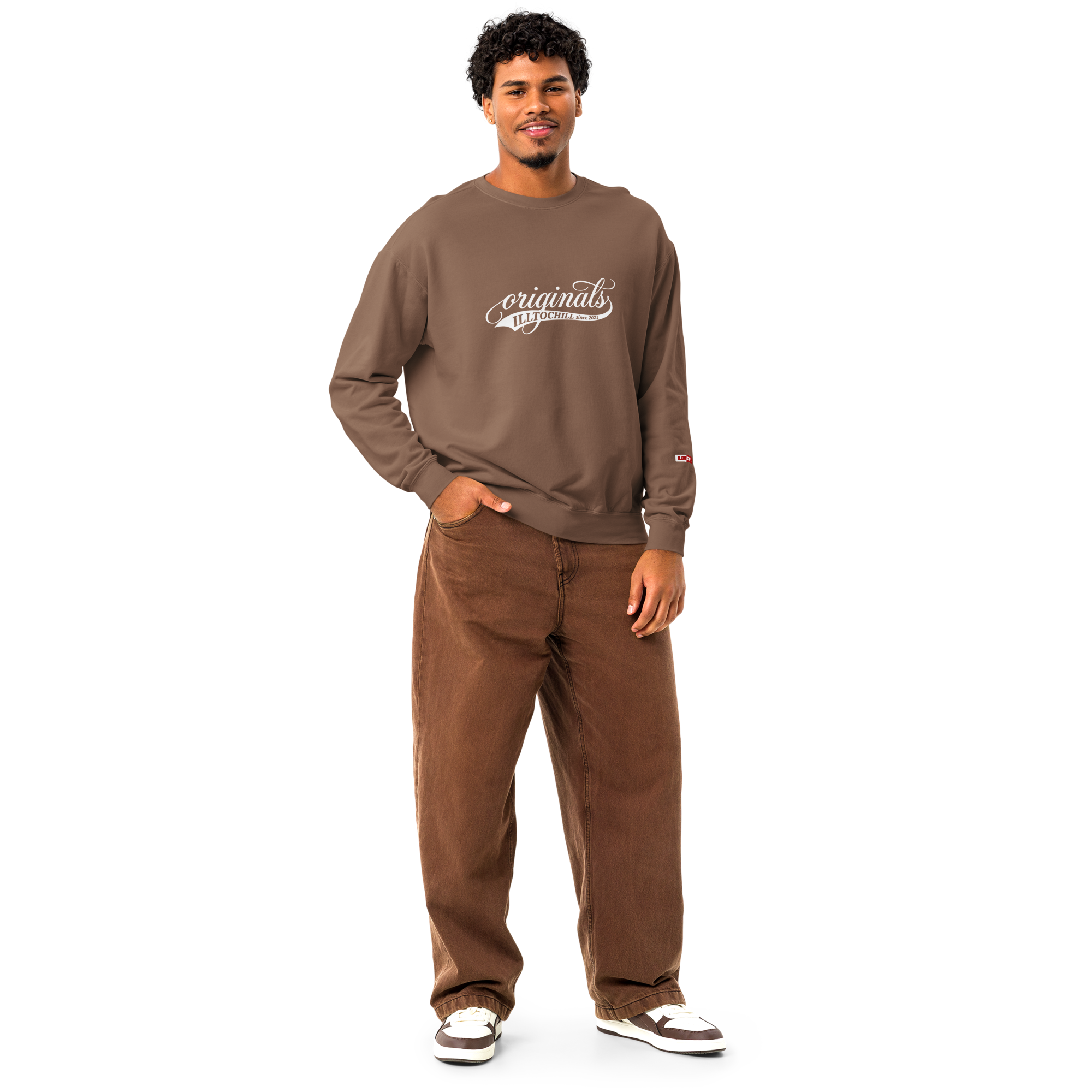 OCD Not Broken: Unisex Garment Dyed Fleece Crewneck Sweatshirt for Every Intrusive Thinker | ILLTOCHILL
