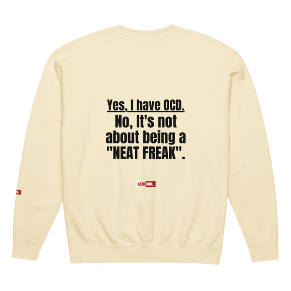 OCD Unisex garment-dyed fleece crewneck sweatshirt