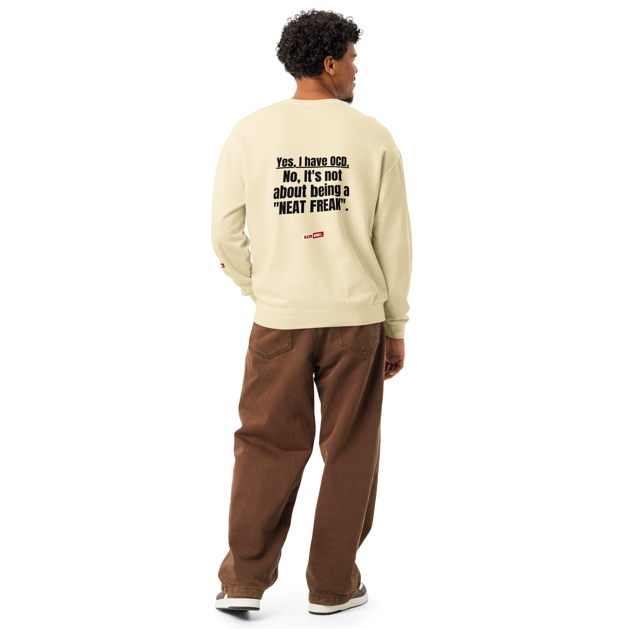 OCD Layered and Unashamed: Unisex Garment Dyed Fleece Crewneck Sweatshirt for the OCD Community | ILLTOCHILL