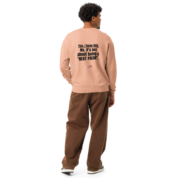 OCD Unisex garment-dyed fleece crewneck sweatshirt