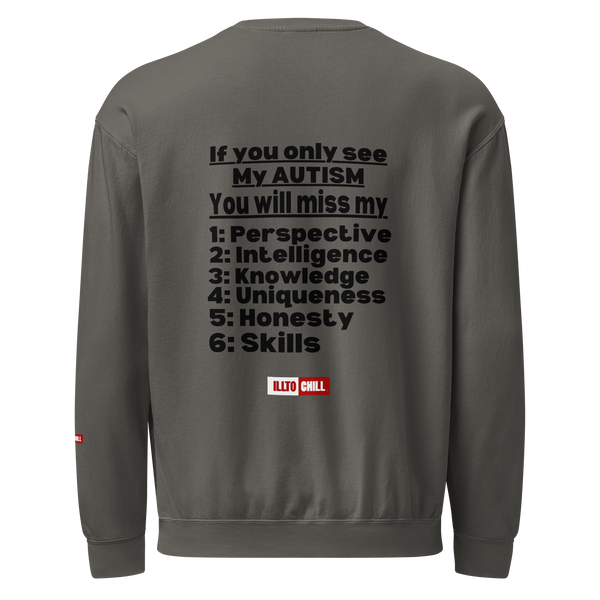 ILLTOCHILL autism sweatshirt black front — autistic pride sweatshirts neurodivergent apparel
