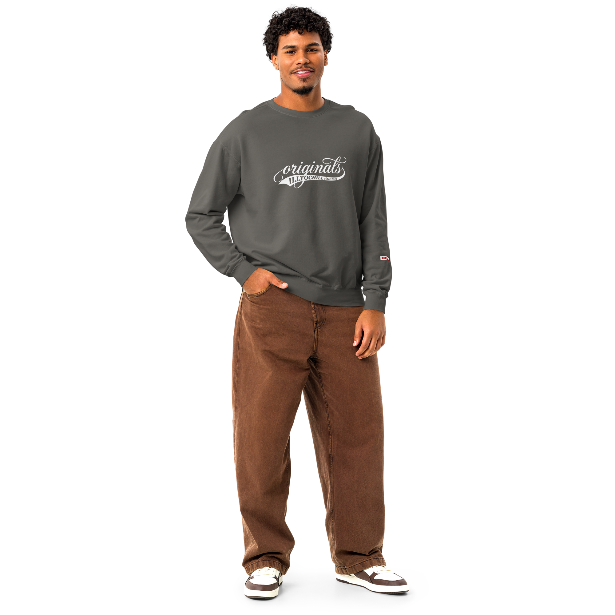 OCD Not Broken: Unisex Garment Dyed Fleece Crewneck Sweatshirt for Every Intrusive Thinker | ILLTOCHILL
