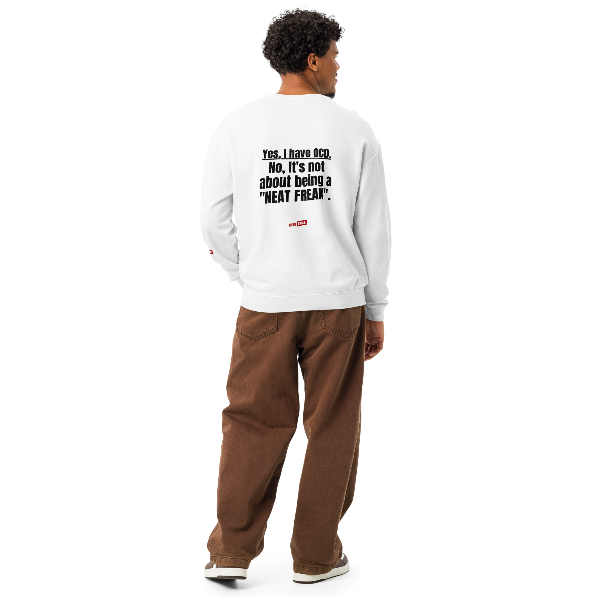OCD Layered and Unashamed: Unisex Garment Dyed Fleece Crewneck Sweatshirt for the OCD Community | ILLTOCHILL