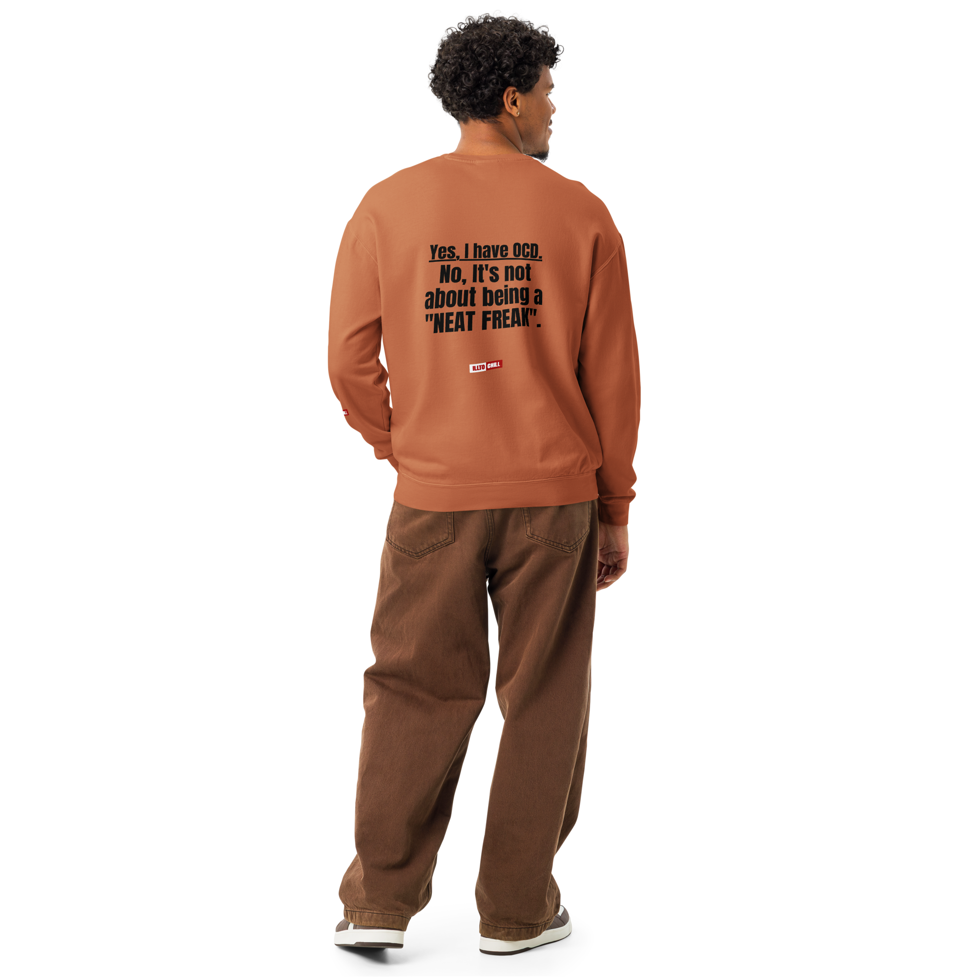OCD Layered and Unashamed: Unisex Garment Dyed Fleece Crewneck Sweatshirt for the OCD Community | ILLTOCHILL