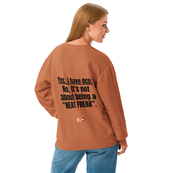 OCD Unisex garment-dyed fleece crewneck sweatshirt