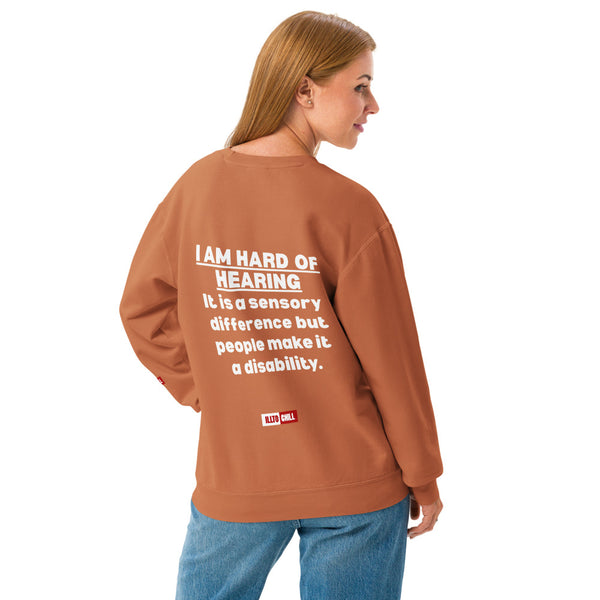 hard-of-hearing-support-unisex-garment-dyed-fleece-crewneck-sweatshirt