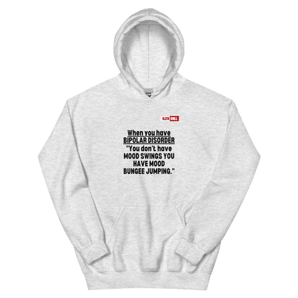 Ash Hoodie Front 1 - ILLTOCHILL Bipolar disorder 'Mood Bungee Jumping' funny bipolar gift Unisex Hoodie