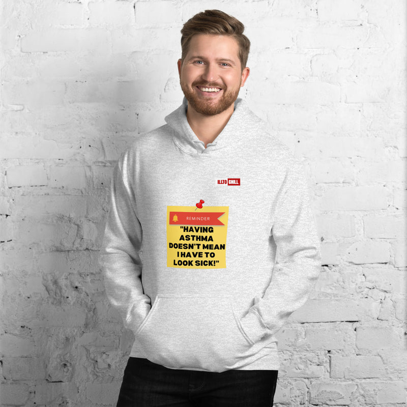 Ash Hoodie Front 3 - ILLTOCHILL Asthma Reminder quote, Asthma awareness Gift Unisex Hoodie