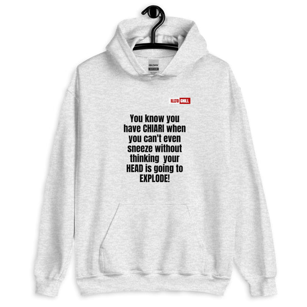Ash Hoodie Front 2 - ILLTOCHILL CM Chiari Malformation struggles quote gift Unisex Hoodie.