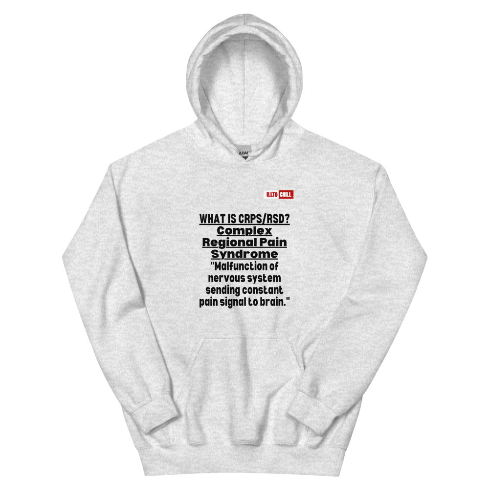 Ash Hoodie Front 1 - ILLTOCHILL Complex regional pain syndrome awareness 'Nervous system Malfunction' crpsrsd gift Unisex Hoodie.