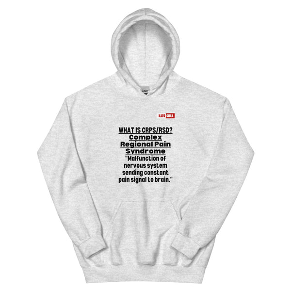 Ash Hoodie Front 1 - ILLTOCHILL Complex regional pain syndrome awareness 'Nervous system Malfunction' crpsrsd gift Unisex Hoodie.