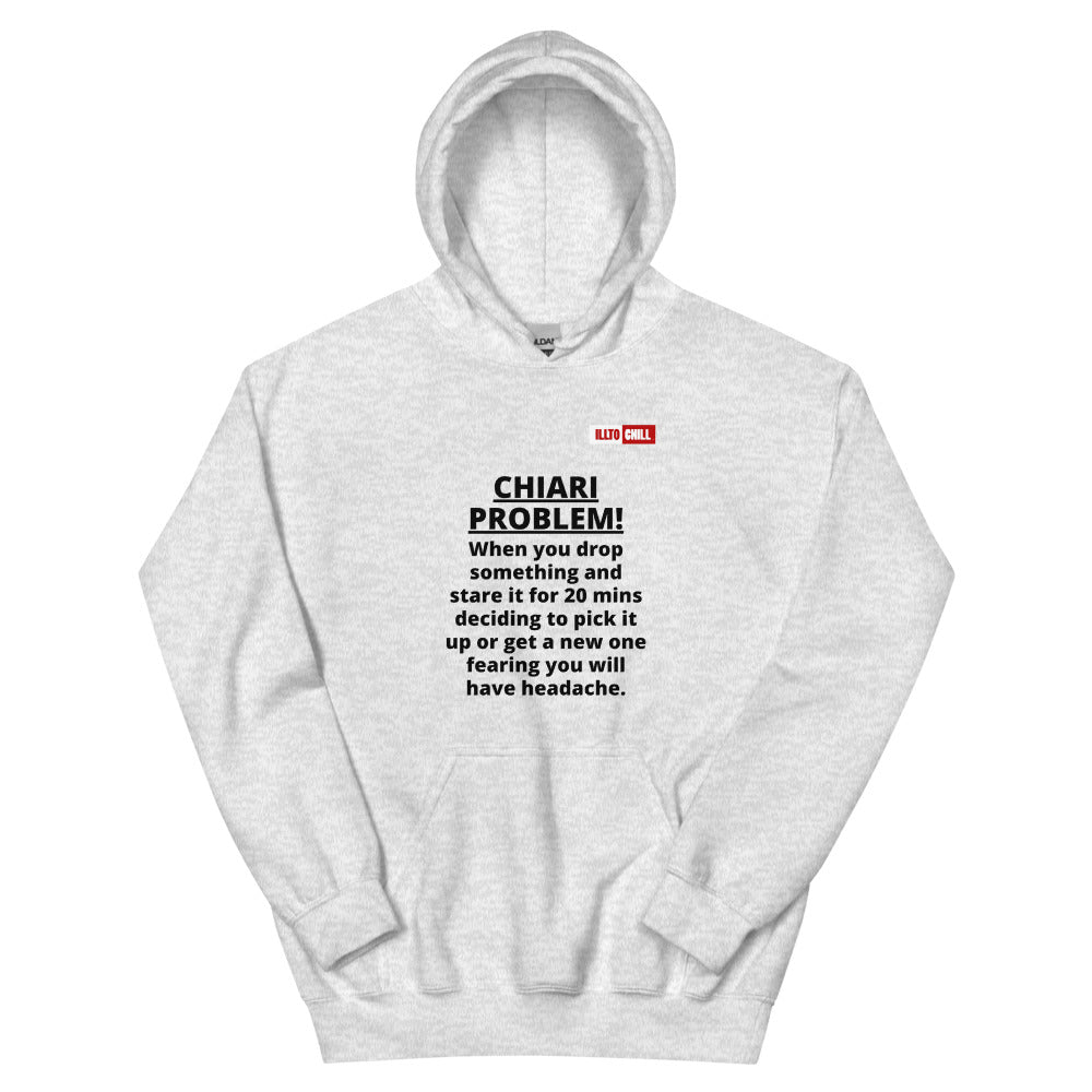 Ash Hoodie Front 1 - ILLTOCHILL CHIARI malformation problem awareness educational CM gift Unisex Hoodie.