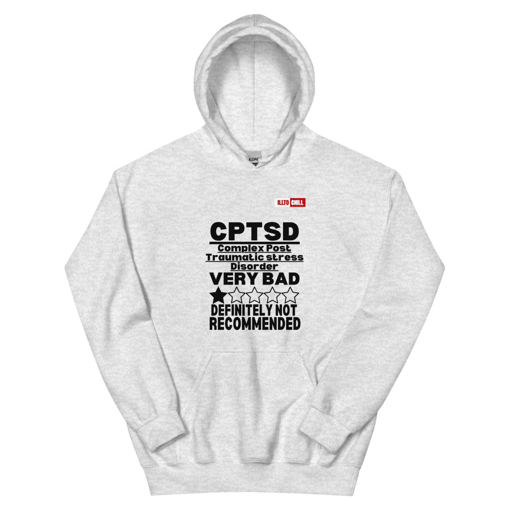 Ash Hoodie Front 1 - ILLTOCHILL CPTSD Review, Complex post traumatic stress disorder sarcastic gift Unisex Hoodie.