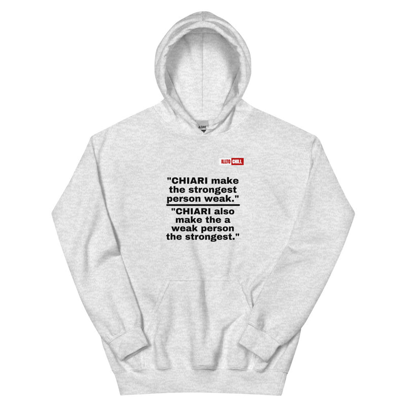 Ash Hoodie Front 1 - ILLTOCHILL CM Chiari Malformation Awareness, 'Chiari makes the weakest peron strongest' Gift Unisex Hoodie.