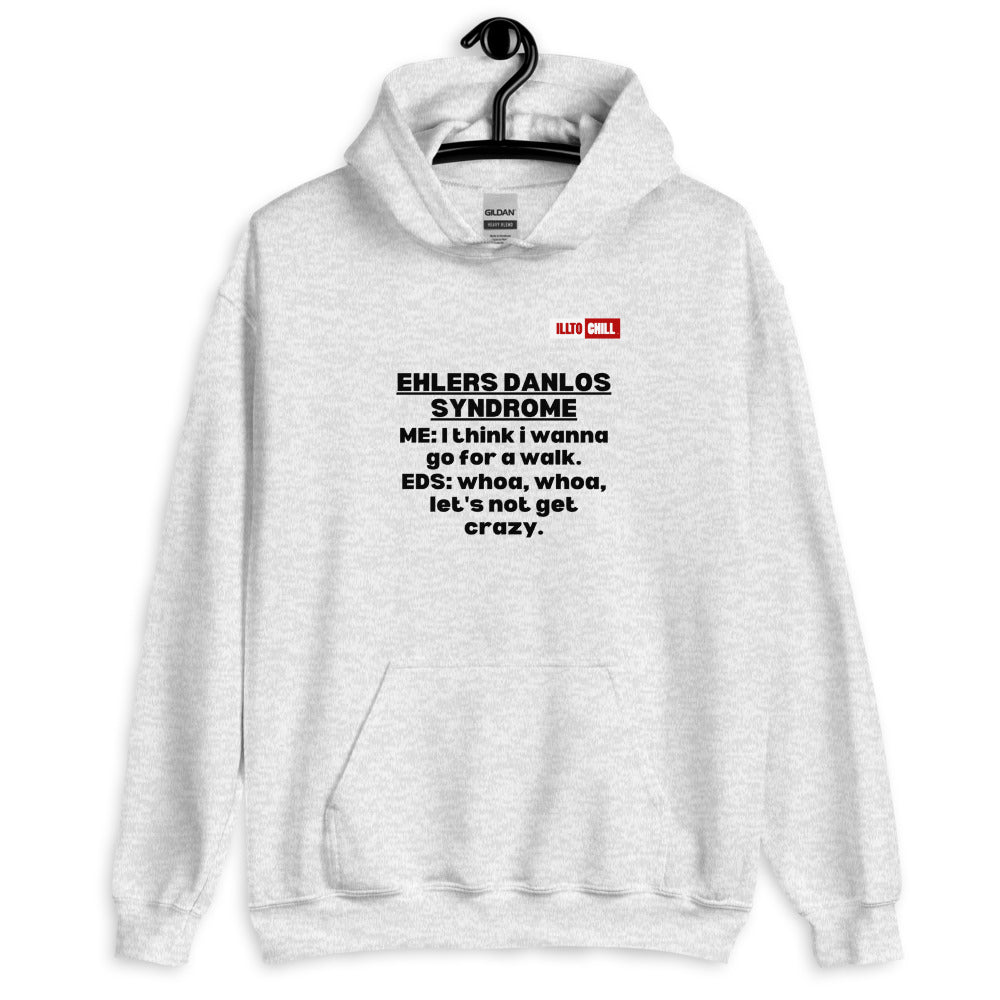 Ash Hoodie Front 2 - ILLTOCHILL Ehlers danlos syndrome awareness 'Internal Eds conversation' funny Ehlers-danlos gift Unisex Hoodie.